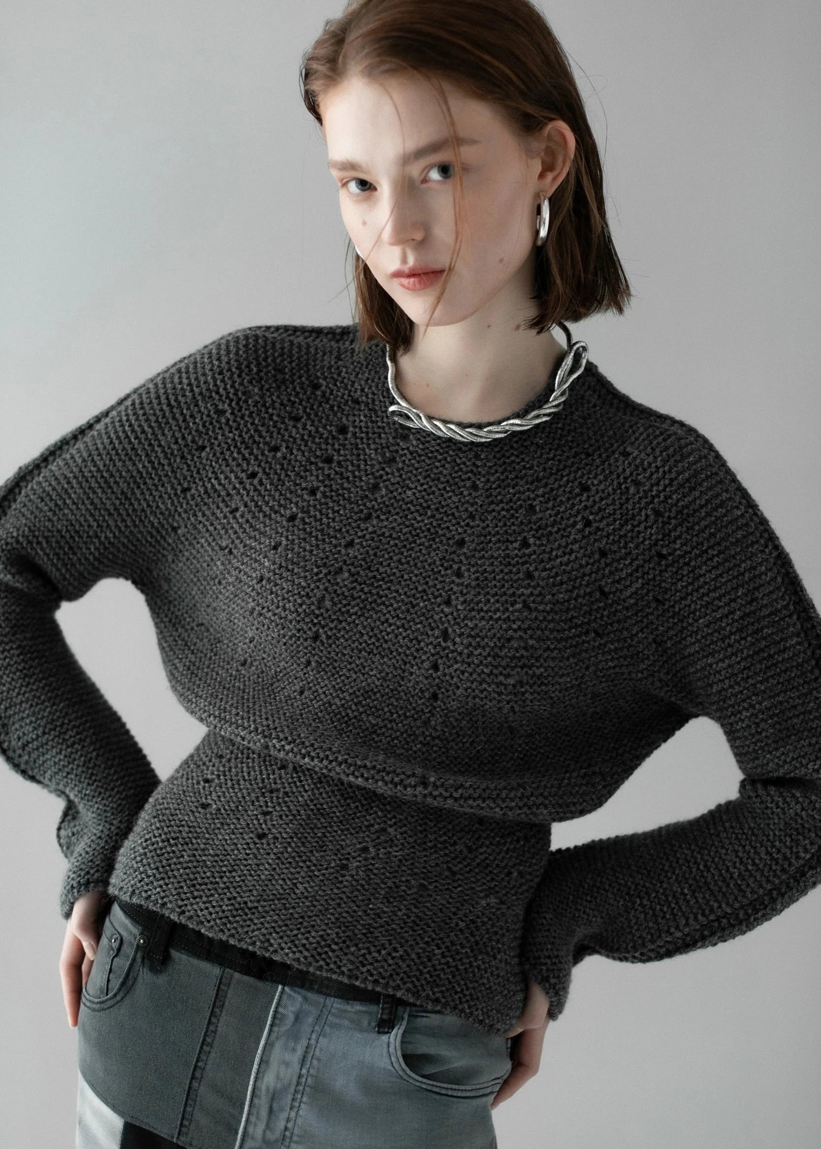 【LOOKPLE】Look Rainy Alpaca Overfit Wool Round ニット /14色 Unique Patterned Baby Alpaca Turtleneck Sweaters – Shtelle