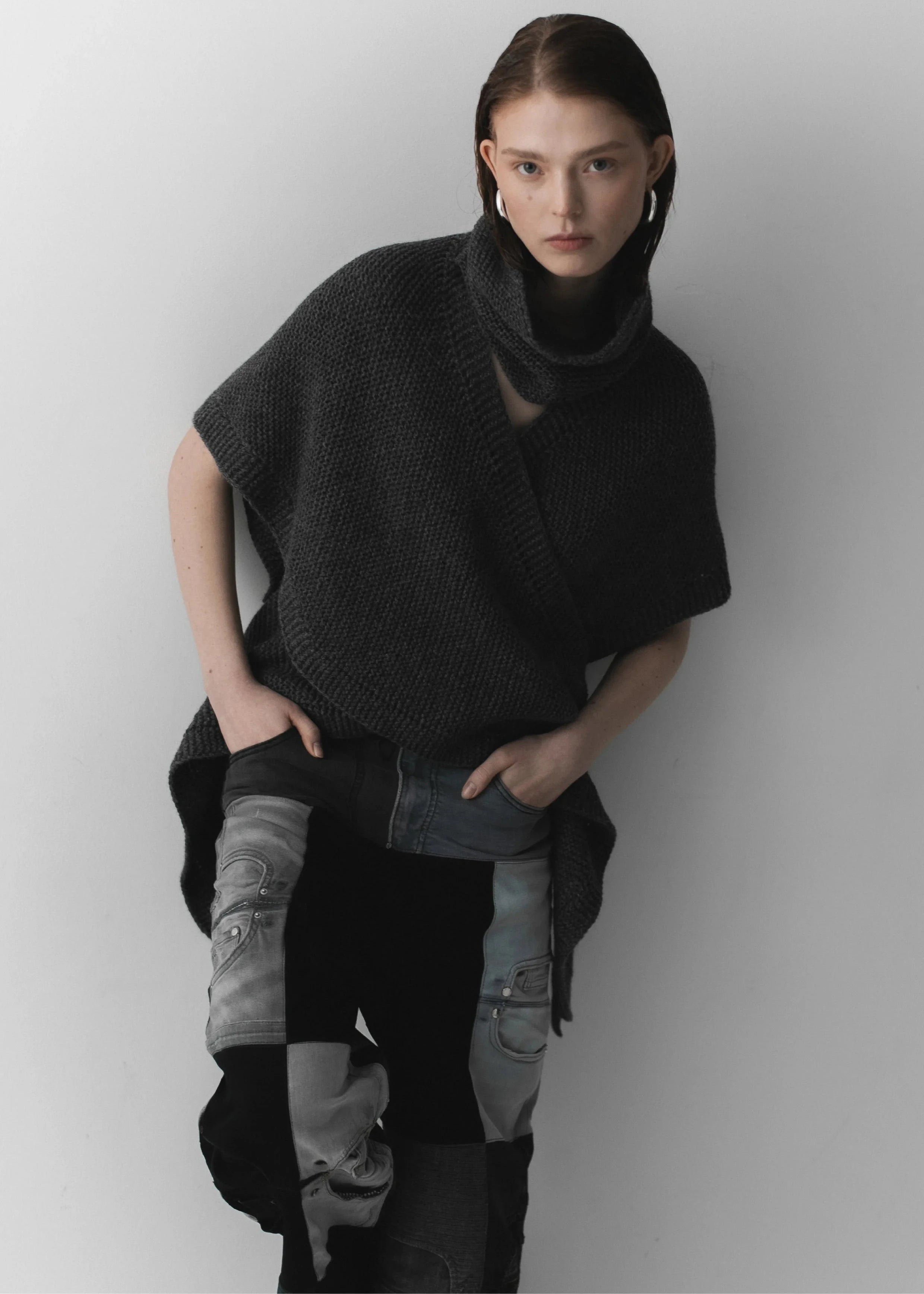 Airylight Chunky Shawl Charcoal Melange